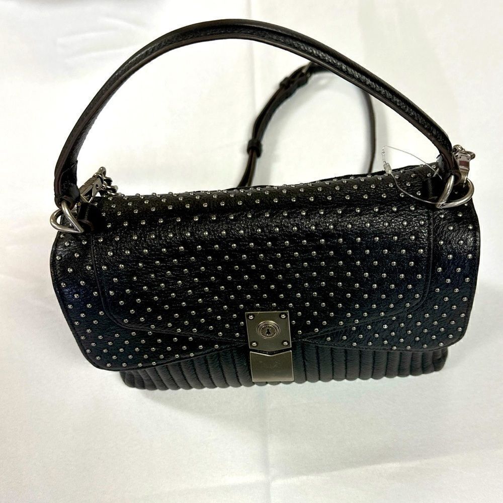 AIMEE KESTENBERG BLACK AND SILVER
CROSSBODY LEATHER HANDBAG